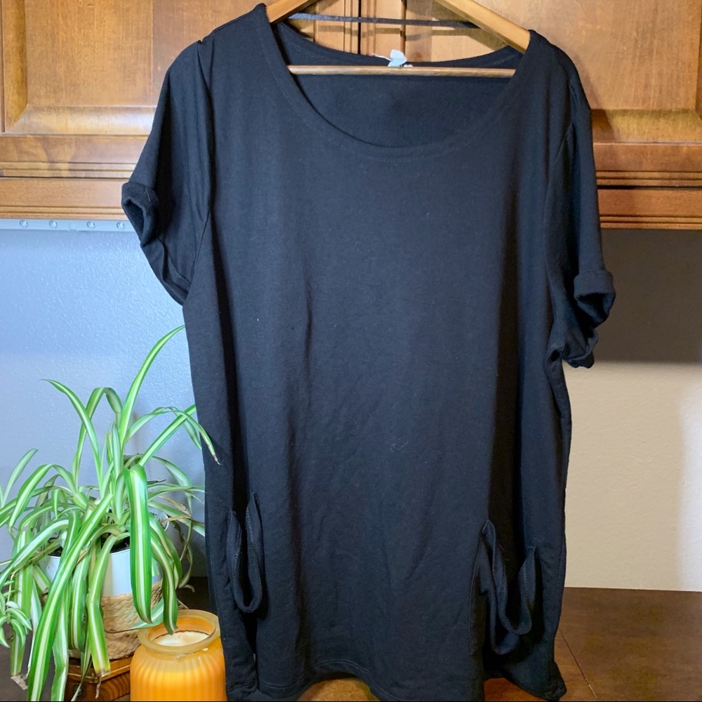 Cable & Gauge women black short sleeve top 2X